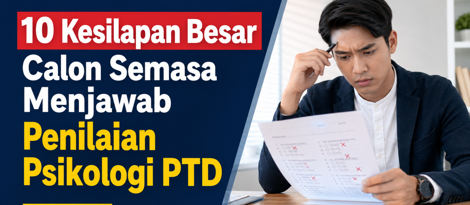 10 Kesilapan Besar Calon Semasa Menjawab Penilaian Psikologi PTD