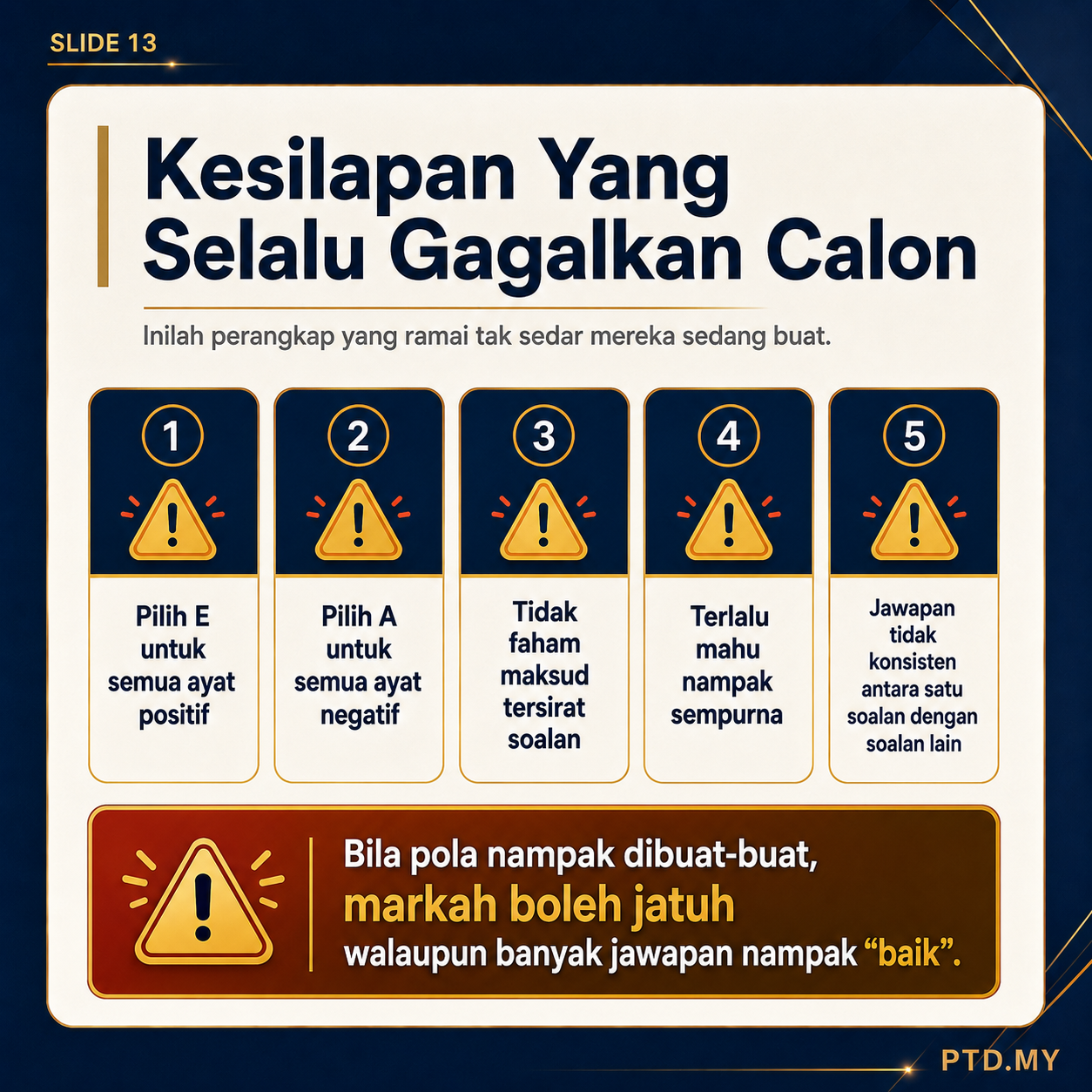 Slide 13 Kesilapan Yang Selalu Gagalkan Calon