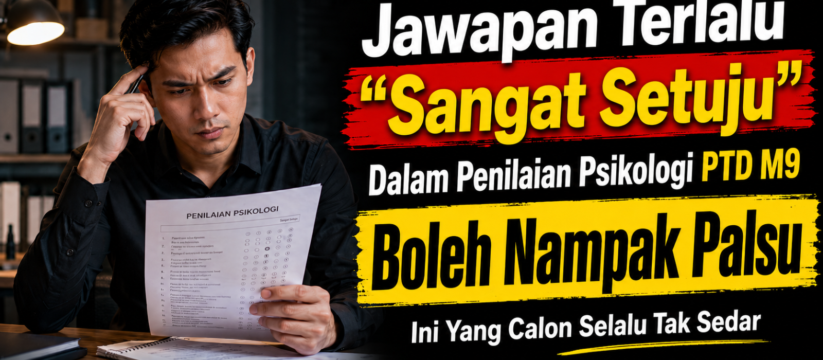 Jawapan Terlalu “Sangat Setuju” Dalam Penilaian Psikologi PTD M9 Boleh Nampak Palsu — Ini Yang Calon Selalu Tak Sedar